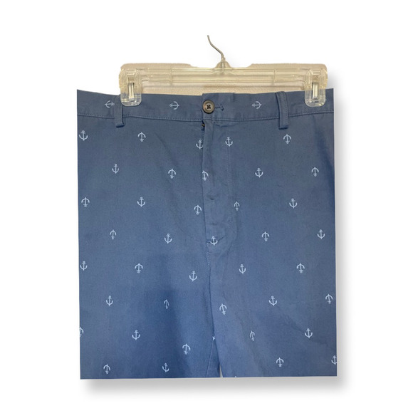 Amazon Essentials Chino Shorts Flat Front Nautical Anchor Blue White Men's 42 - Picture 3 of 9
